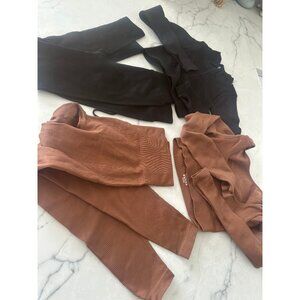 Lot of 2 Ribbed Seamless Activewear Sets